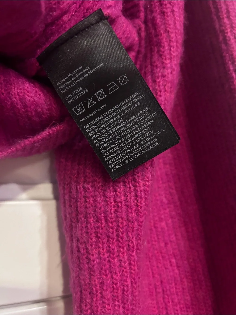 H&M Bow Embellished Cardigan Fuchsia Purple Sparkle Size Medium